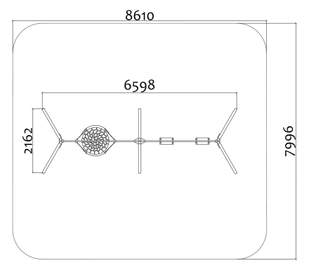 Качели 04058 металлические комбинированные двойные для детской площадки, фото 2