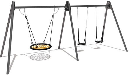 Качели 04058 металлические комбинированные двойные для детской площадки, фото 1