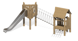 Игровой комплекс Эко Домик с переправой ИК-229 для детской площадки, фото 1 Игровой комплекс Эко Домик с переправой ИК-229 для детской площадки, фото 1