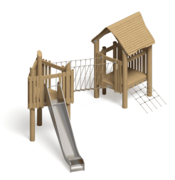 Игровой комплекс Эко Домик с переправой ИК-229 для детской площадки, фото 3 Игровой комплекс Эко Домик с переправой ИК-229 для детской площадки, фото 3