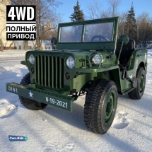 Электромобиль Jeep Willys YKE 4137 4WD зеленый