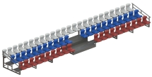 Трибуна сборно-разборная 3-х рядная на 66 мест (без навеса, 1 проход) СТ-112 Трибуна сборно-разборная 3-х рядная на 66 мест (без навеса, 1 проход) СТ-112