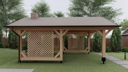 Мангальная беседка с камином ГАМБУР, фото 2