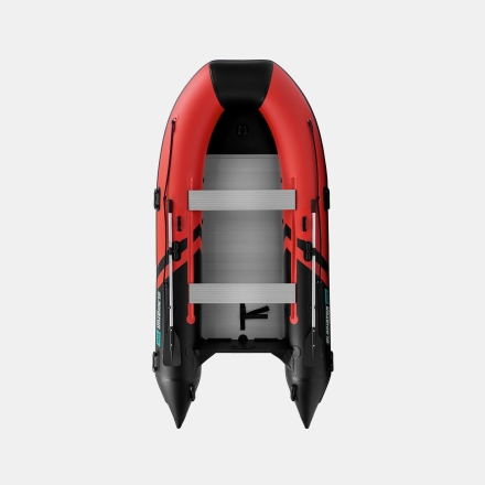 Gladiator B 370 AL LIGHT Красно-черный моторная лодка ПВХ Алюминиевый пайол, фото 3