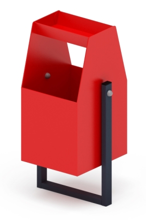 Урна с пепельницей (красная) - МФ 50.01.06-01, фото 2