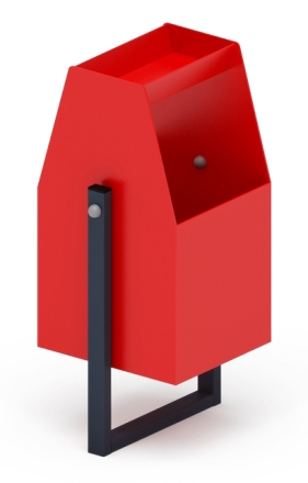 Урна с пепельницей (красная) - МФ 50.01.06-01, фото 1