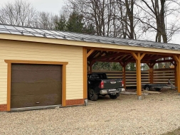Навес для трех авто с хозблоком БАЛТИЯ Несущий каркас, фото 2