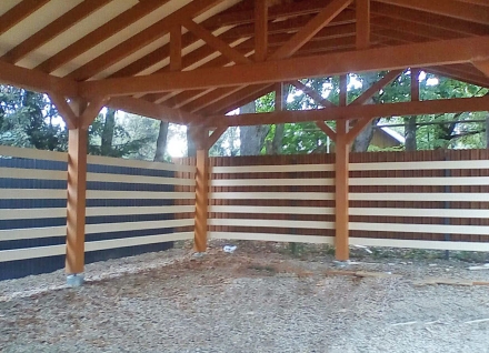 Навес для трех авто с хозблоком БАЛТИЯ Несущий каркас, фото 7