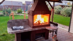 Печь № 14 — Печь барбекю с широкой топкой и рабочим столом (или мойкой), фото 5