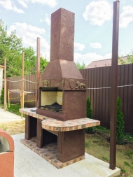 Печь № 14 — Печь барбекю с широкой топкой и рабочим столом (или мойкой), фото 3