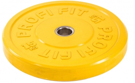 Диск для штанги каучуковый, цветной PROFI-FIT D-51, 15 кг, фото 2