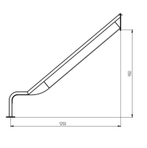 Скат горки из нержавеющей сталис бортами и прямым участком скольжения Скат горки из нержавеющей сталис бортами и прямым участком скольжения