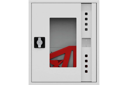 Пожарный шкаф НПО ПУЛЬС ШП-К-Пульс-310 НОБ/ВОБ (У) ручка-замок, пр/лев, для одного рукава, нав/встр, открытый, белый,540x650x230 мм 5501010100147, фото 1