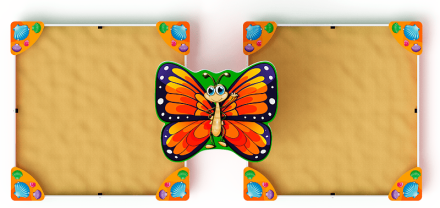 Песочница двойная с навесом Бабочка (Ракушки) - ИО 5.01.07-01, фото 5