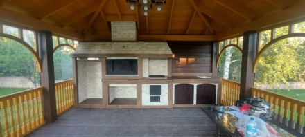 Квадратная беседка КАПРИЗ с барбекю, фото 2