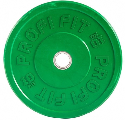 Диск для штанги каучуковый, цветной PROFI-FIT D-51, 10 кг, фото 1