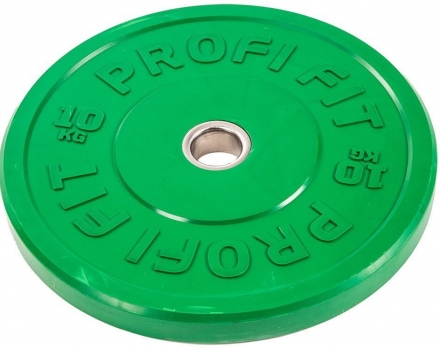 Диск для штанги каучуковый, цветной PROFI-FIT D-51, 10 кг, фото 2