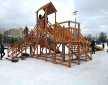 Зимняя горка Snow Fox скат 4м и 12м (две лестницы) Зимняя горка Snow Fox скат 4м и 12м (две лестницы)