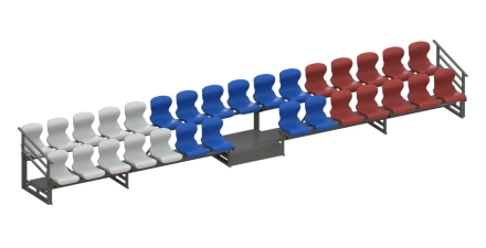 Трибуна сборно-разборная 2-х рядная на 30 мест (без навеса, 1 проход) СТ-53, фото 1