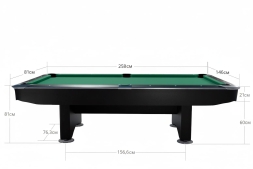 Бильярдный стол для пула Dynamic Billard "Competition 2" 9 футов (матово-чёрный) в комплекте, аксессуары и сукно, фото 3