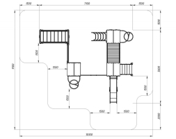 Детская игровая площадка Городок (Тайга) горка Н 1200 ДИК 2.01.3.04-03, фото 5