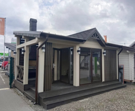 Закрытая беседка Шале М с барбекю, фото 1