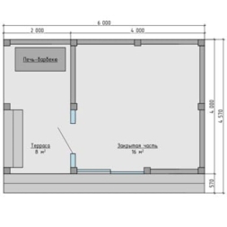 Закрытая беседка Шале М с барбекю, фото 4