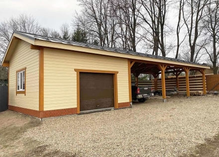 Навес для трех авто с хозблоком БАЛТИЯ Премиум комплектация, фото 1