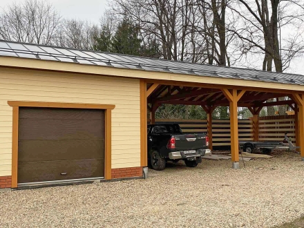 Навес для трех авто с хозблоком БАЛТИЯ Премиум комплектация, фото 2