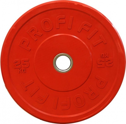 Диск для штанги каучуковый, цветной PROFI-FIT D-51, 25 кг, фото 1
