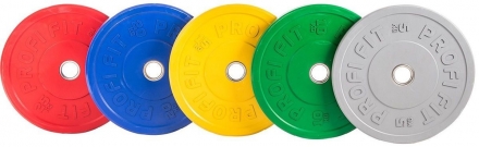 Диск для штанги каучуковый, цветной PROFI-FIT D-51, 25 кг, фото 6