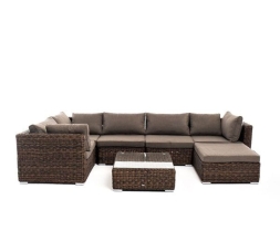 Зона 16 Лунго трансформирующаяся лаунж-зона из искусственного ротанга, цвет коричневый, фото 3