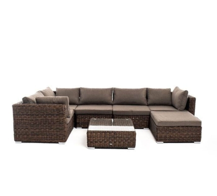 Зона 16 Лунго трансформирующаяся лаунж-зона из искусственного ротанга, цвет коричневый, фото 3