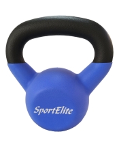 Гиря чугунная с виниловым покрытием SportElite 12 кг, матовая Гиря чугунная с виниловым покрытием SportElite 12 кг, матовая