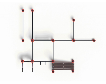 Гимнастический комплекс для воркаута «Богатырь» (PAW-66), опорный столб 76х3 мм, фото 3