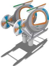 Качели на пружине Вертолёт КЧ043.00 для детской площадки
