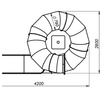 Скат спиральной горки с туннелем из нержавеющей стали Скат спиральной горки с туннелем из нержавеющей стали