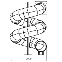 Скат спиральной горки с туннелем из нержавеющей стали Скат спиральной горки с туннелем из нержавеющей стали