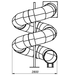 Скат спиральной горки с туннелем из нержавеющей стали, фото 3