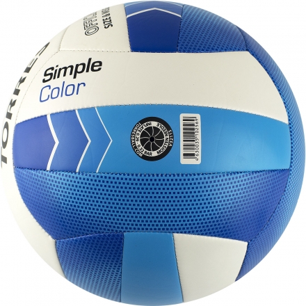 Мяч вол. &quot;TORRES Simple Color&quot; арт.V32115, р.5, синт.кожа (ТПУ), маш. сшивка, бут.камера,бел-гол-син, фото 4