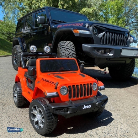 Электромобиль Jeep Rubicon 4WD оранжевый, фото 7
