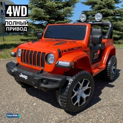 Электромобиль Jeep Rubicon 4WD оранжевый, фото 1