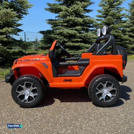 Электромобиль Jeep Rubicon 4WD оранжевый, фото 3