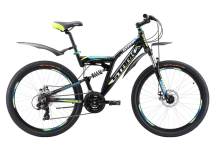 Велосипед Stark'17 Jumper 26.1 FS D черно-зеленый 18"