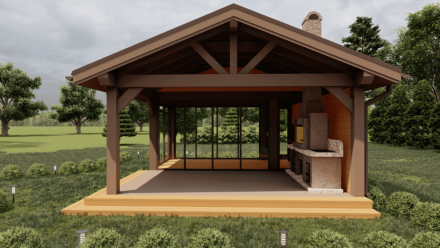 Закрытая беседка ФЛОРТ с барбекю, фото 6