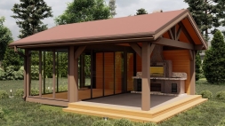 Закрытая беседка ФЛОРТ с барбекю, фото 9