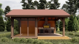 Закрытая беседка ФЛОРТ с барбекю, фото 7