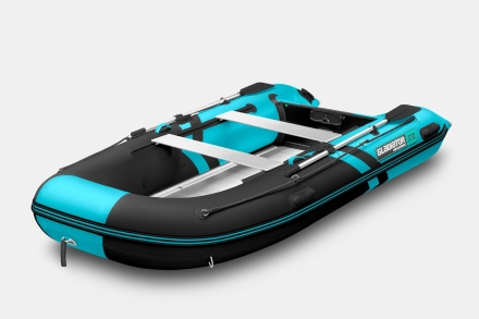 Gladiator B 370 AL LIGHT Черно-бирюзовый моторная лодка ПВХ Алюминиевый пайол, фото 1