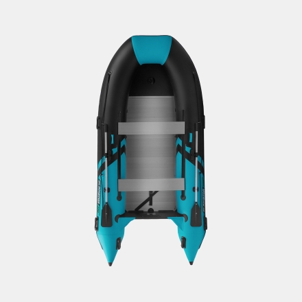 Gladiator B 370 AL LIGHT Черно-бирюзовый моторная лодка ПВХ Алюминиевый пайол, фото 3