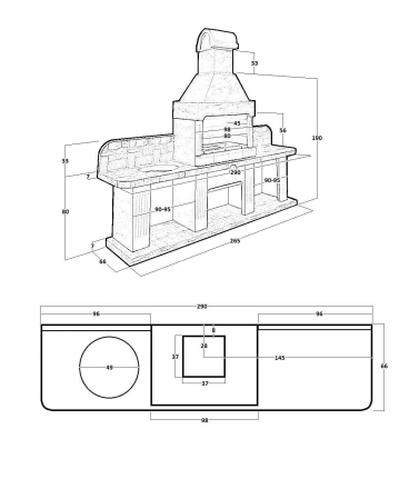 Печь № 16 — Печь барбекю с двумя рабочими столами (или мойкой), фото 11